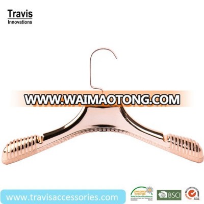 Wide Shoulder Non Silp Plastic Rose Gold Coat Hanger For Clothes